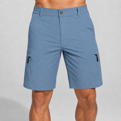 Men's Lightweight Cargo Shorts with 5 Zipper Pockets