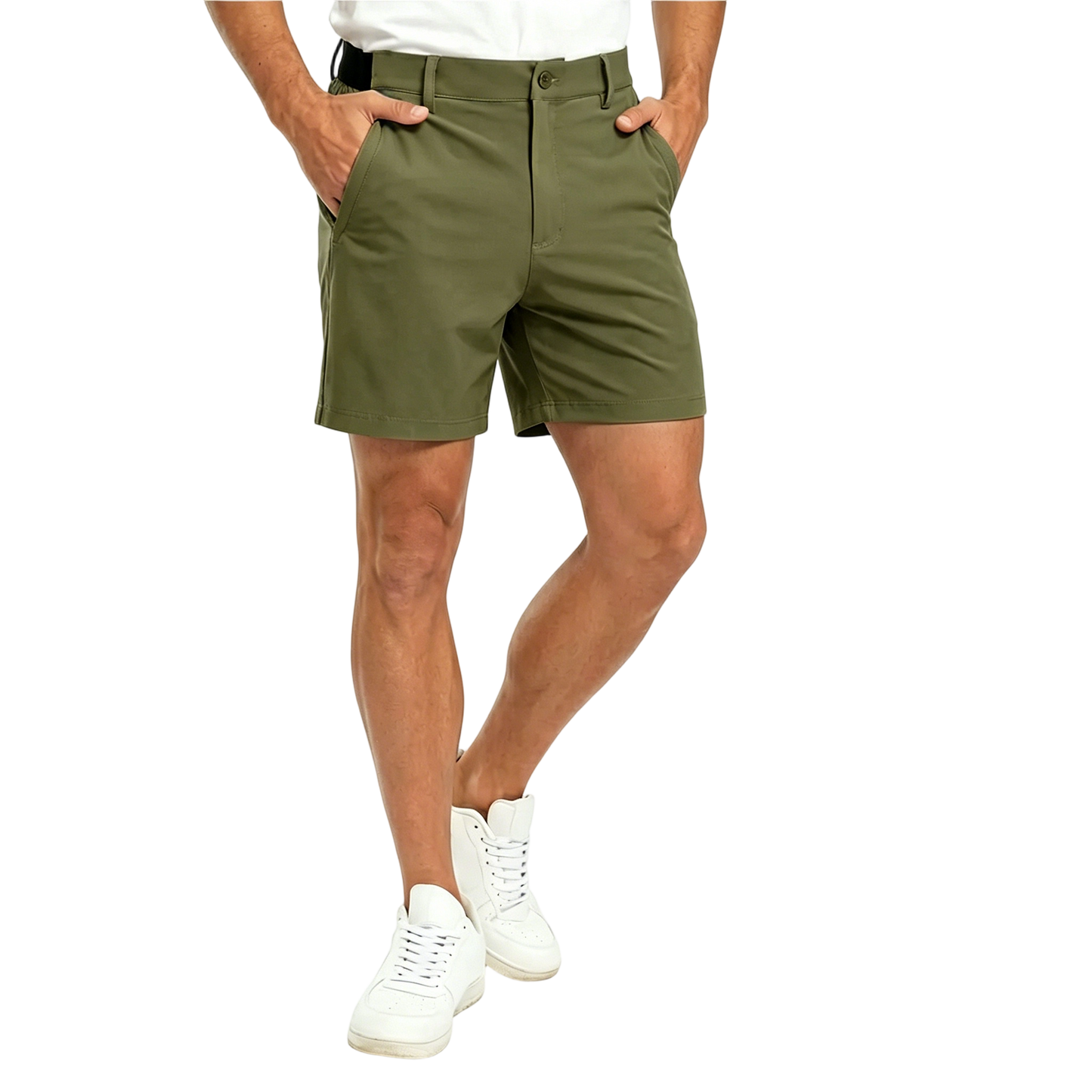 Men's Fashion Golf Work Shorts Stretch Waistband Quick-Dry Fit Hiking Casual Business Dress Athletic Mens Lightweight Pants 3 Pockets