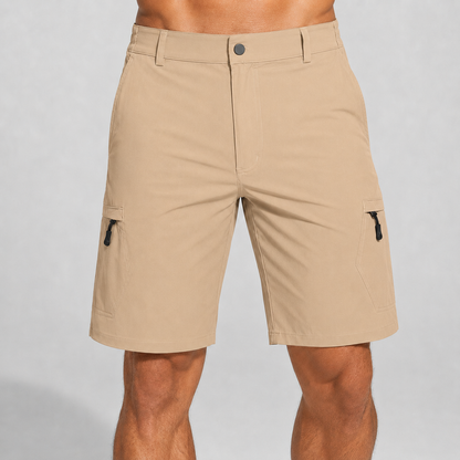 Men's Lightweight Cargo Shorts with 5 Zipper Pockets