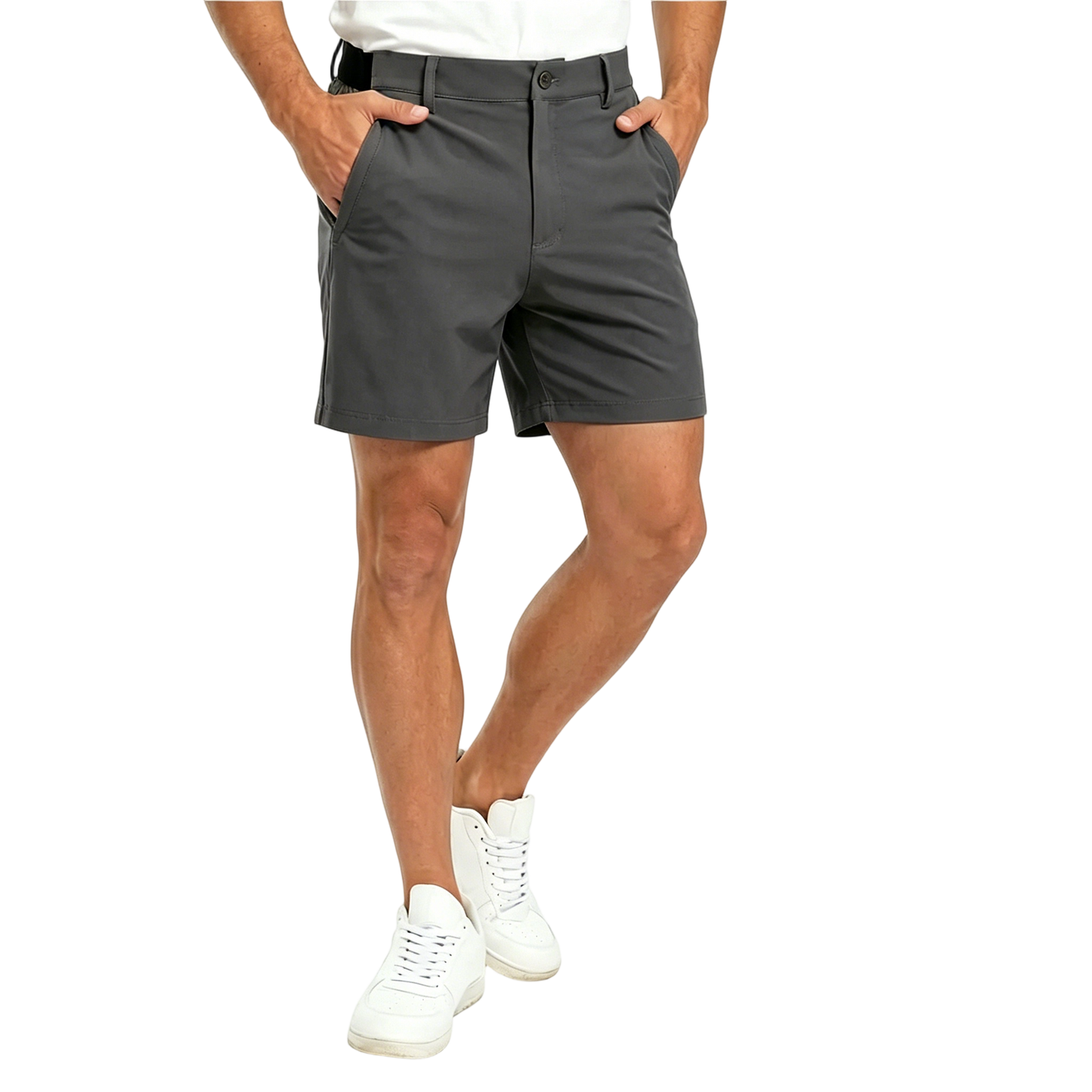 Men's Fashion Golf Work Shorts Stretch Waistband Quick-Dry Fit Hiking Casual Business Dress Athletic Mens Lightweight Pants 3 Pockets