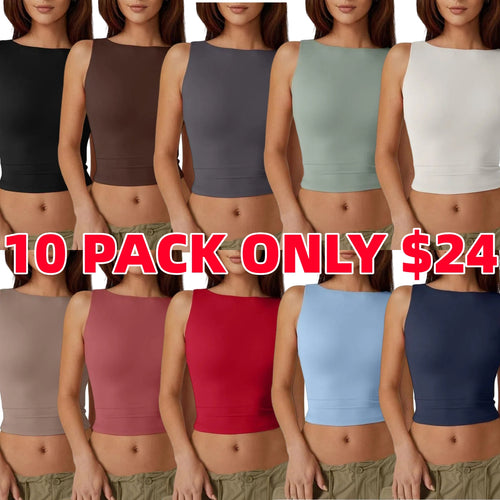 Women's Sexy Open Back Sleeveless Crop Tank
