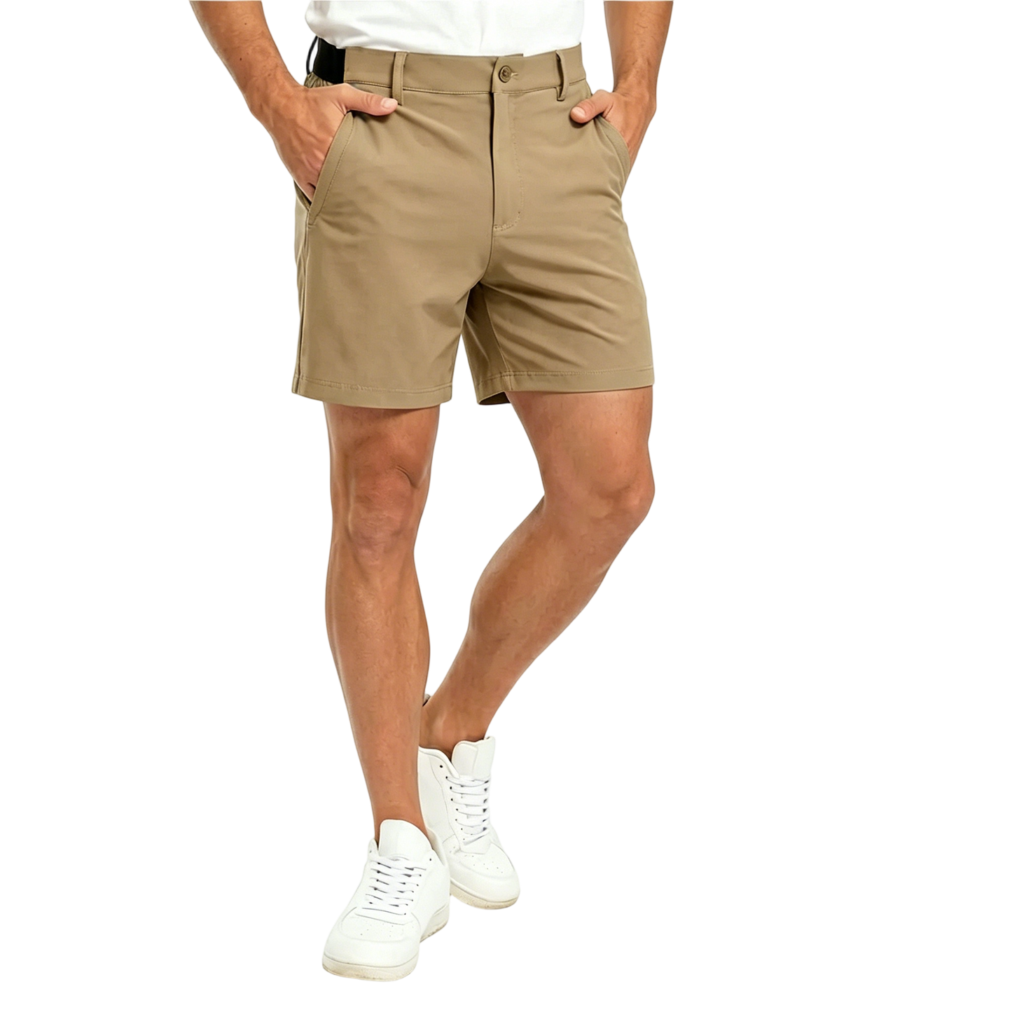 Men's Fashion Golf Work Shorts Stretch Waistband Quick-Dry Fit Hiking Casual Business Dress Athletic Mens Lightweight Pants 3 Pockets