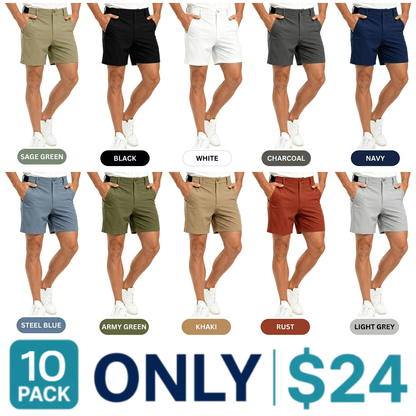 Men's Fashion Golf Work Shorts Stretch Waistband Quick-Dry Fit Hiking Casual Business Dress Athletic Mens Lightweight Pants 3 Pockets