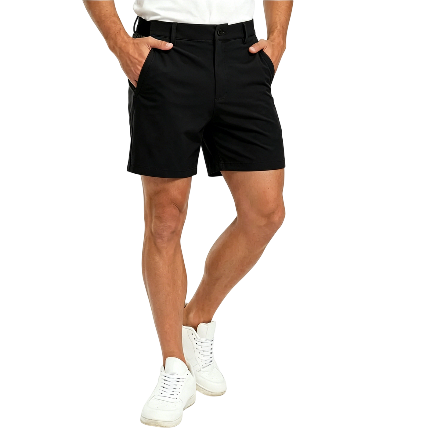 Men's Fashion Golf Work Shorts Stretch Waistband Quick-Dry Fit Hiking Casual Business Dress Athletic Mens Lightweight Pants 3 Pockets